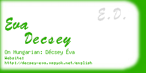 eva decsey business card